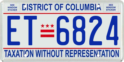 DC license plate ET6824