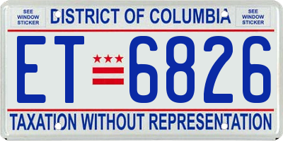 DC license plate ET6826