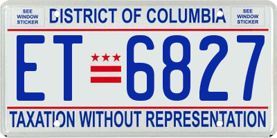 DC license plate ET6827