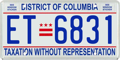 DC license plate ET6831