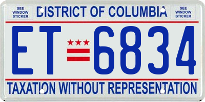 DC license plate ET6834