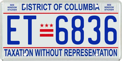 DC license plate ET6836