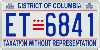 DC license plate ET6841