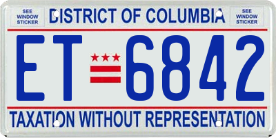 DC license plate ET6842