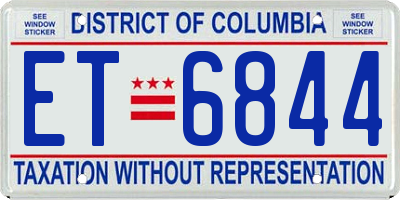 DC license plate ET6844