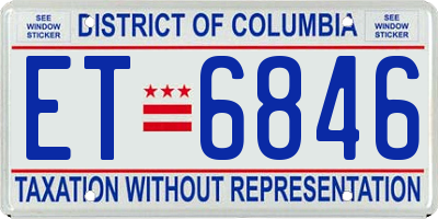 DC license plate ET6846