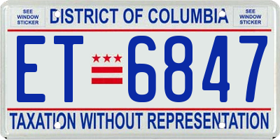 DC license plate ET6847
