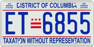 DC license plate ET6855