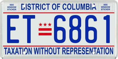 DC license plate ET6861