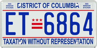 DC license plate ET6864