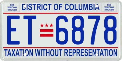 DC license plate ET6878