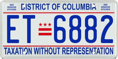 DC license plate ET6882