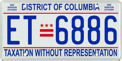 DC license plate ET6886