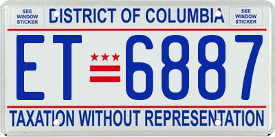 DC license plate ET6887