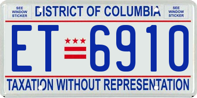 DC license plate ET6910