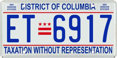 DC license plate ET6917