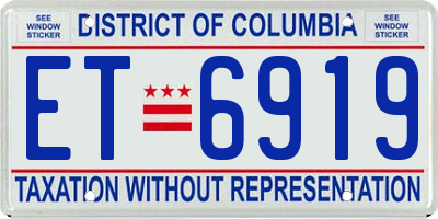 DC license plate ET6919