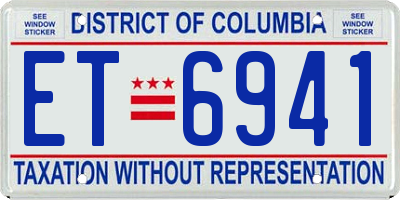 DC license plate ET6941