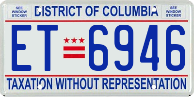DC license plate ET6946