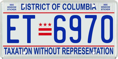 DC license plate ET6970