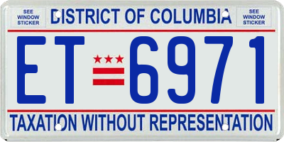 DC license plate ET6971