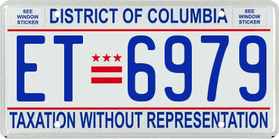 DC license plate ET6979