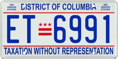 DC license plate ET6991