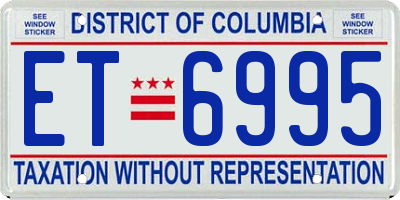 DC license plate ET6995