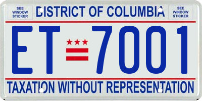 DC license plate ET7001