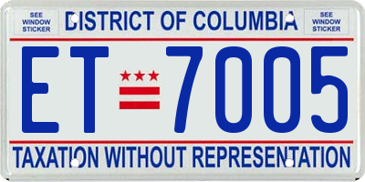 DC license plate ET7005