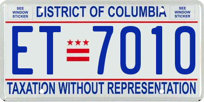 DC license plate ET7010