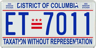 DC license plate ET7011