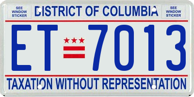 DC license plate ET7013