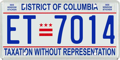 DC license plate ET7014