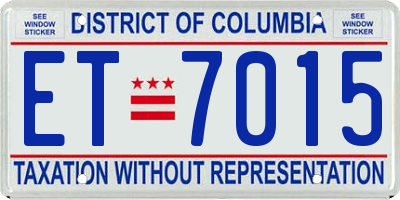 DC license plate ET7015