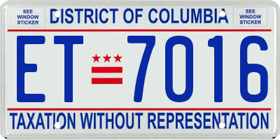 DC license plate ET7016