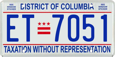 DC license plate ET7051