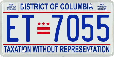 DC license plate ET7055