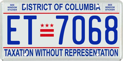 DC license plate ET7068