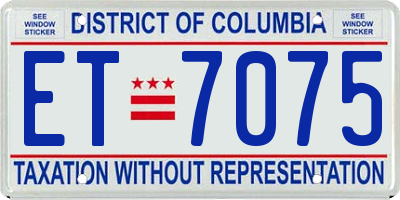 DC license plate ET7075