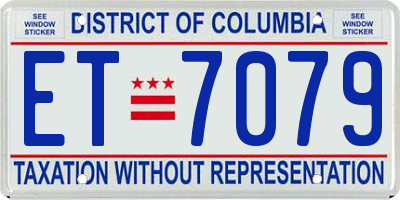 DC license plate ET7079
