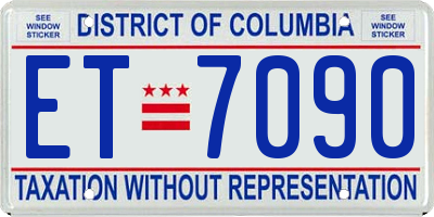 DC license plate ET7090