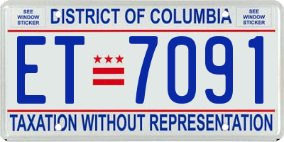 DC license plate ET7091