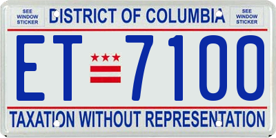 DC license plate ET7100