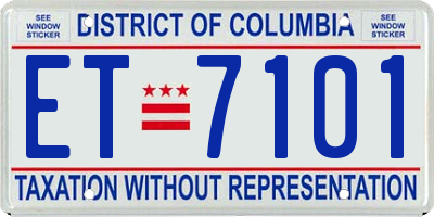 DC license plate ET7101