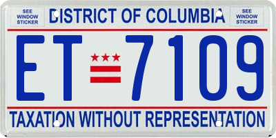 DC license plate ET7109