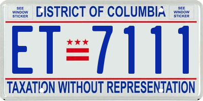 DC license plate ET7111