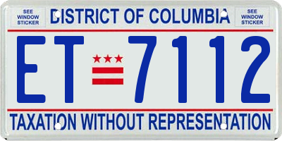 DC license plate ET7112