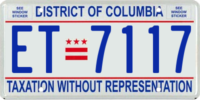 DC license plate ET7117