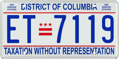 DC license plate ET7119